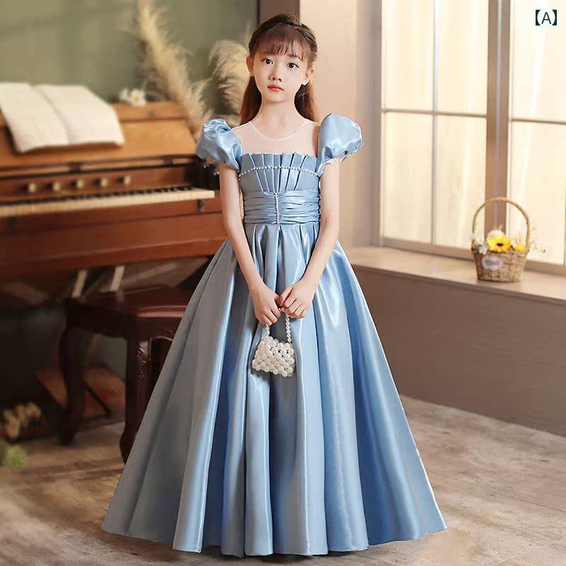 キッズ パーティードレス ジュニア ファッション 女の子 子供服 ガール ドレス 豪華感 かわいい プリンセス フラワーガール イベント 結婚式 衣装 発表会 誕生会|セキュアデポ