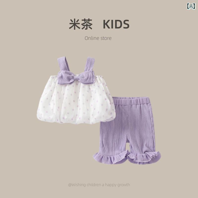 子供服 セットアップ カジュアル かわいい 韓国 スーツ スタイリッシュ 夏服 赤ちゃん 薄手 服 小さい サスペンダー 2点 セット
