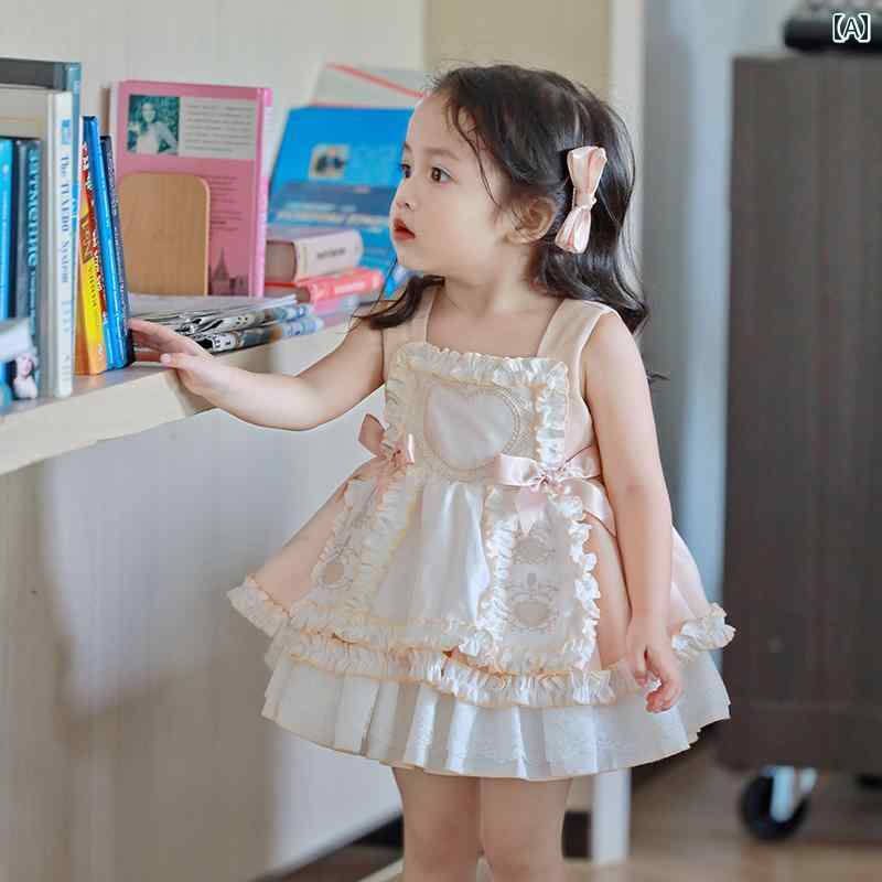 ドレス 女の子 ガールズ サスペンダー 女児 赤ちゃん 最初 誕生日 子供 ロリータ プリンセス ロリータドレス