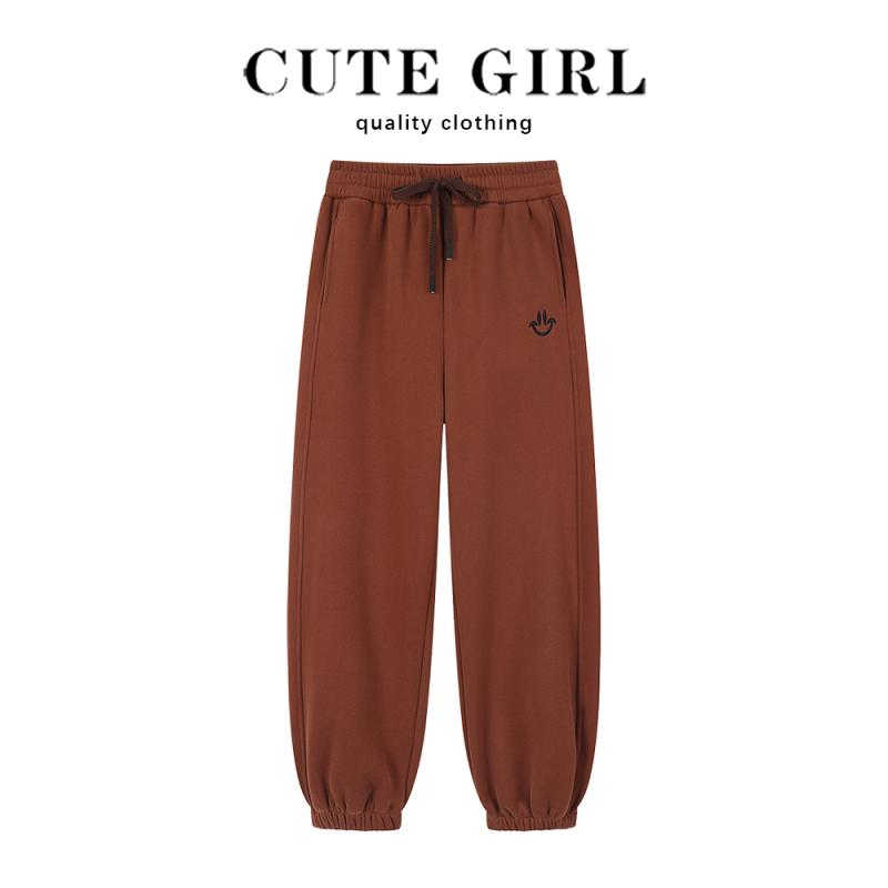 パンツ スウェット ダンス ストリート レディース ボトムス ゆったり 快適 アメリカン レトロ ベルベット 女性 秋冬 レギンス カジュアル スポーツ