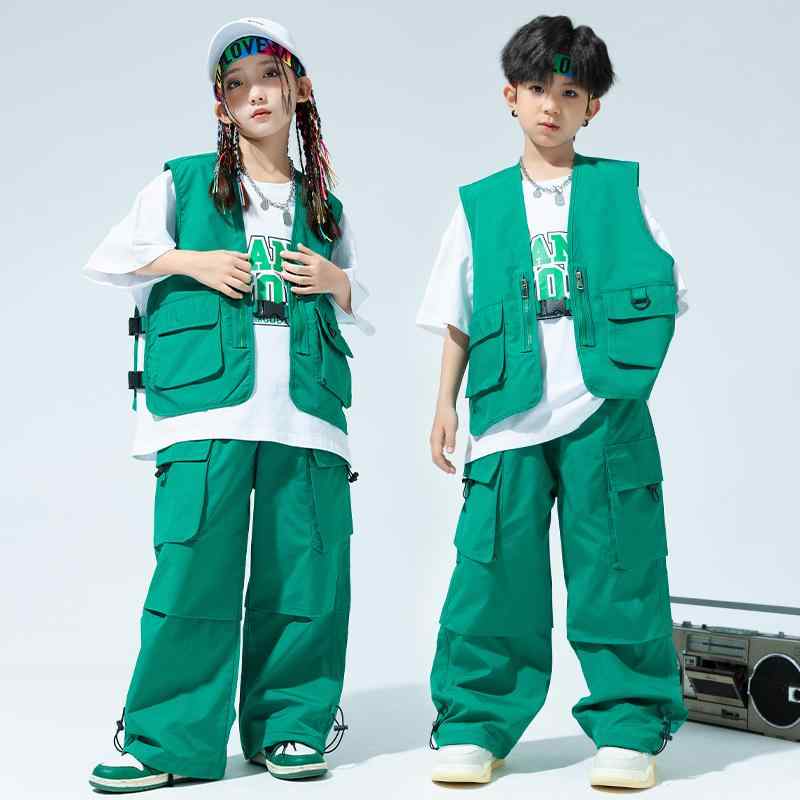 子供服 女の子 男の子 Tシャツ ベスト ショートパンツ コスチューム バンド ダンス ヒップホップ ストリート系 パフォーマンス 衣装 クール かっこいい キッズ