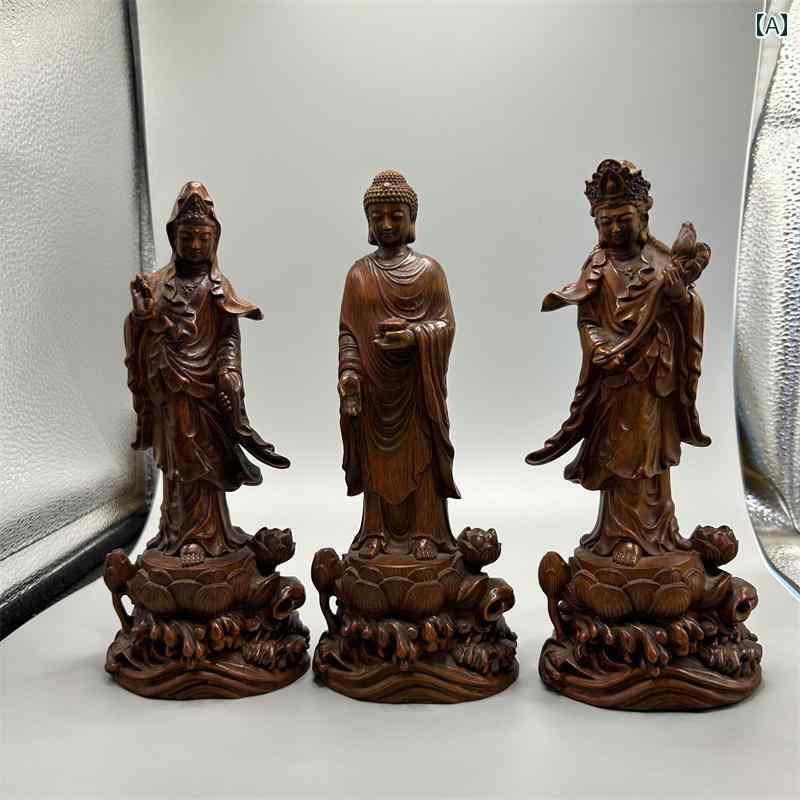 観音菩薩 木 置物 仏具 神具 インテリア ディスプレイ レトロ 小物 アート 縁起物 彫刻 菩薩 仏像 仏陀 チャイナ風