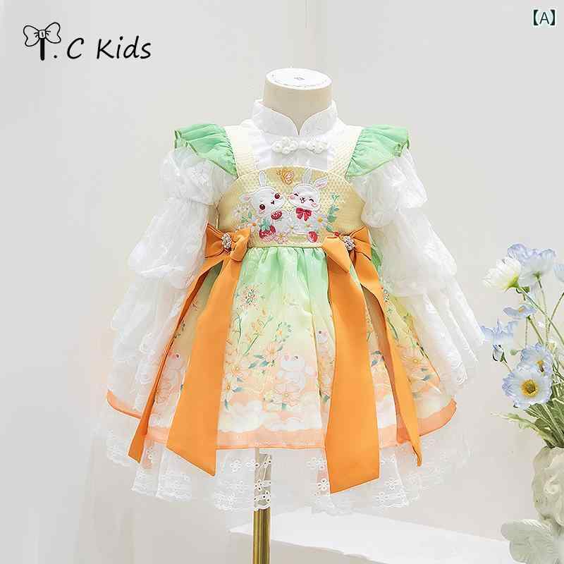 ドレス スカート キッズ ファッション ガールズ 春服 子供 ロリータ プリンセス 子供服 ベビー ハン 服 1歳 女児 赤ちゃん