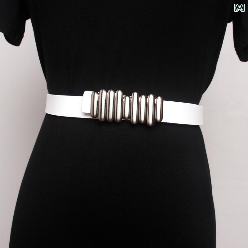 ベルト メタル バックル 二層 牛革 レディース ファッション アクセサリー ベルト オールシーズン ウエスト バンド スリム
