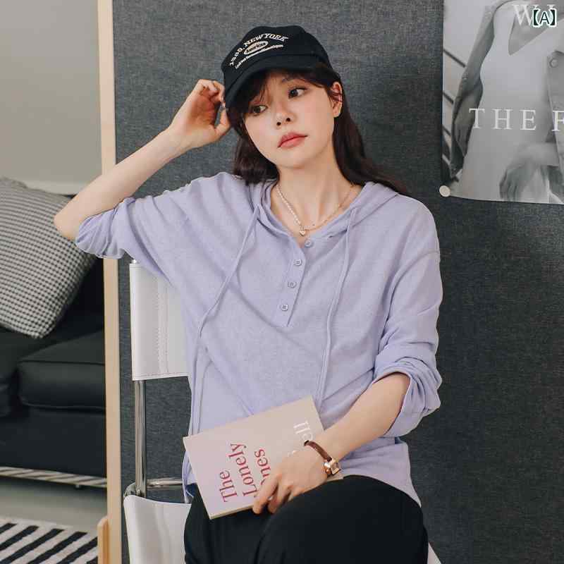 トップス シャツ マタニティウェア 春 マタニティ 夏 長袖 Tシャツ 薄手 ゆったり ニット インナー 春夏 摩耗