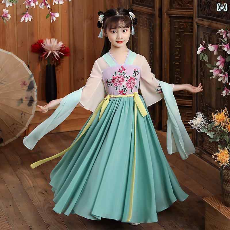 民族衣装 かわいい キッズ 韓服 女の子 レトロ 衣装 スカート フェアリー チャイナ風 唐装 子ども服 ドレス エレガント 半袖 オールシーズン適 コスプレ フォト 衣装