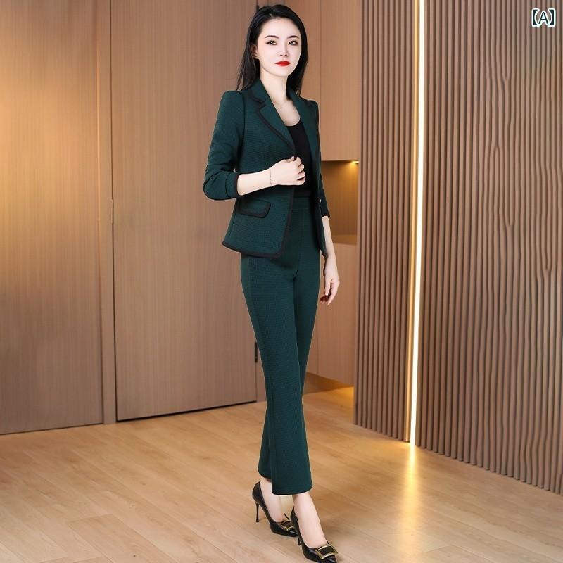 レディース スーツ 春秋 婦人服 洋風 レディースファッション カジュアル マザーズ セットアップ オフィスウェア