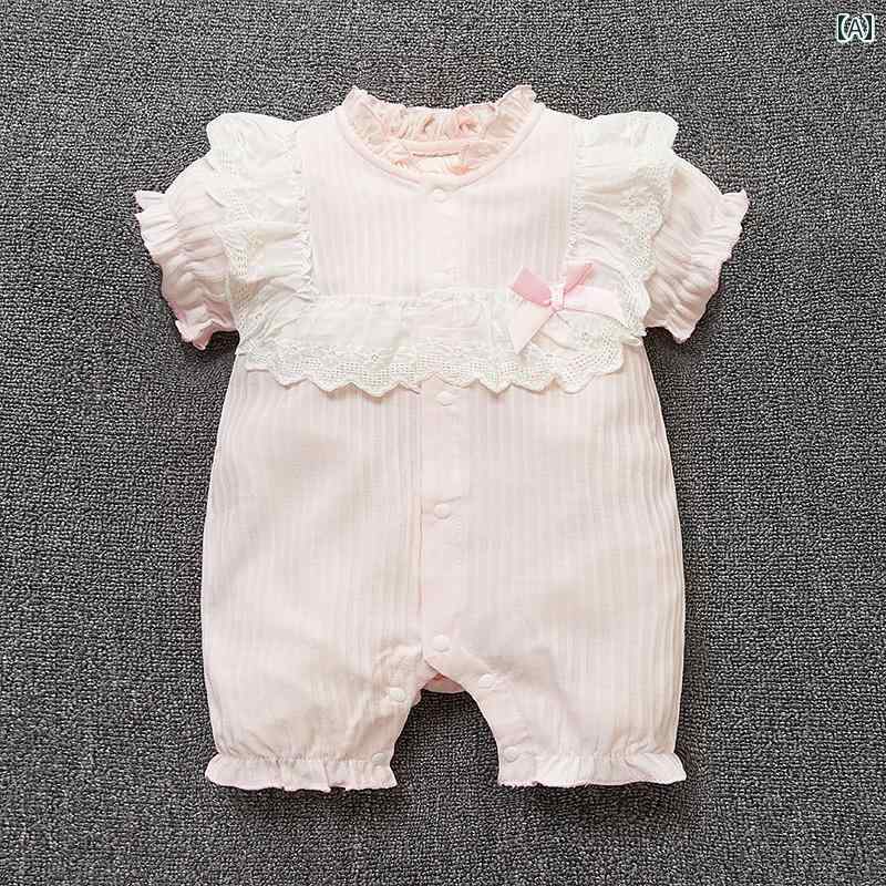 ドレス ロンパース ベビー 夏服 ジャンプ スーツ かわいい 赤ちゃん サマー 半袖 女児 100日 プリンセス 新生児 生後1ヶ月 サマー