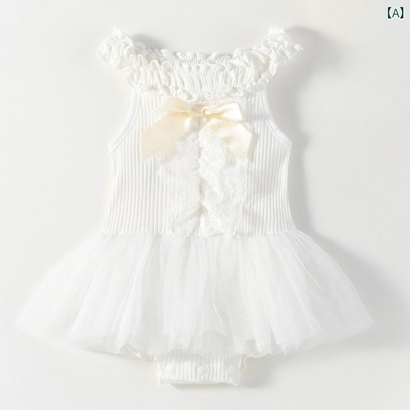 ロンパース ベビー服 ジャンプ スーツ 新生児 服 生後1ヶ月 プリンセス 服 夏な 綿 薄手 サスペンダー 女の子 赤ちゃん かわいい レース ハーネス