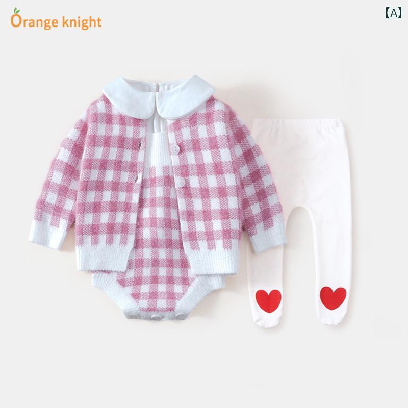 ロンパース カバーオール ベビー服 長袖 ジャンプ スーツ 春 スーツ 洋風 チェック柄 100日 生後1ヶ月 プリンセス 秋冬 女の子｜セキュアデポ