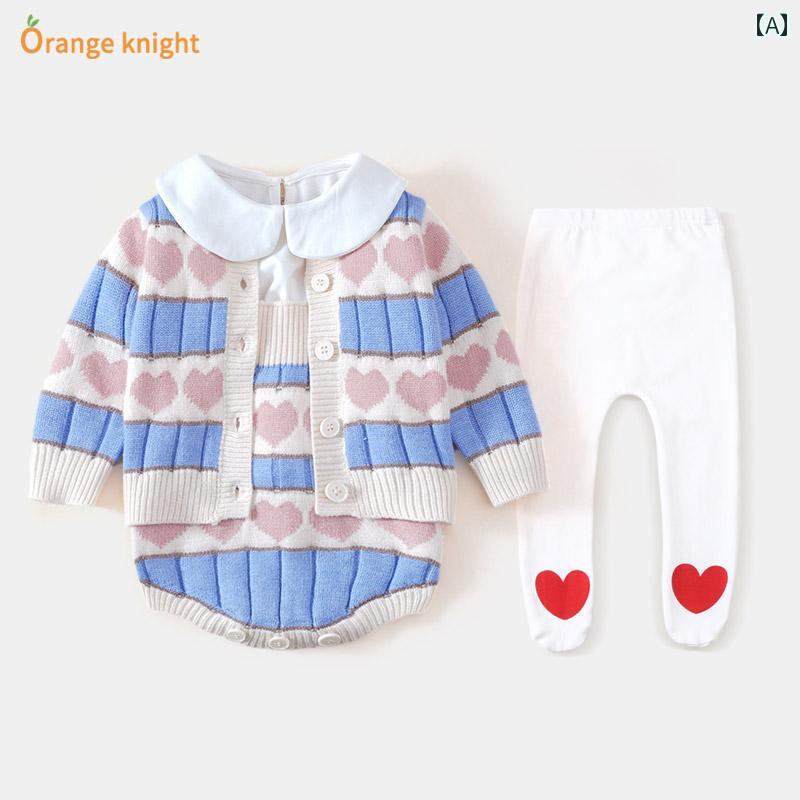 ロンパース ベビー服 カバーオール ジャンプ スーツ ニット 春秋 綿 スーツ セーター クロール スーツ 新生児 スーツ 女児 赤ちゃん プリンセス スーツ｜セキュアデポ
