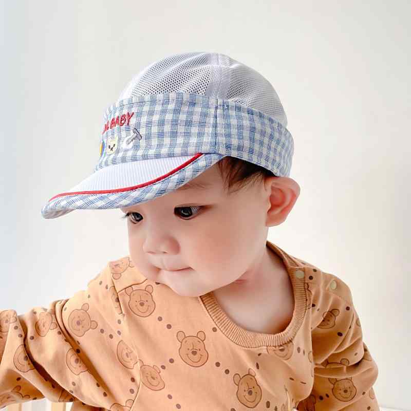 春夏 旅行 赤ちゃん 男の子 ベビー メッシュ ステッチ 通気性 ハット 野球帽 日焼け防止 サンハット