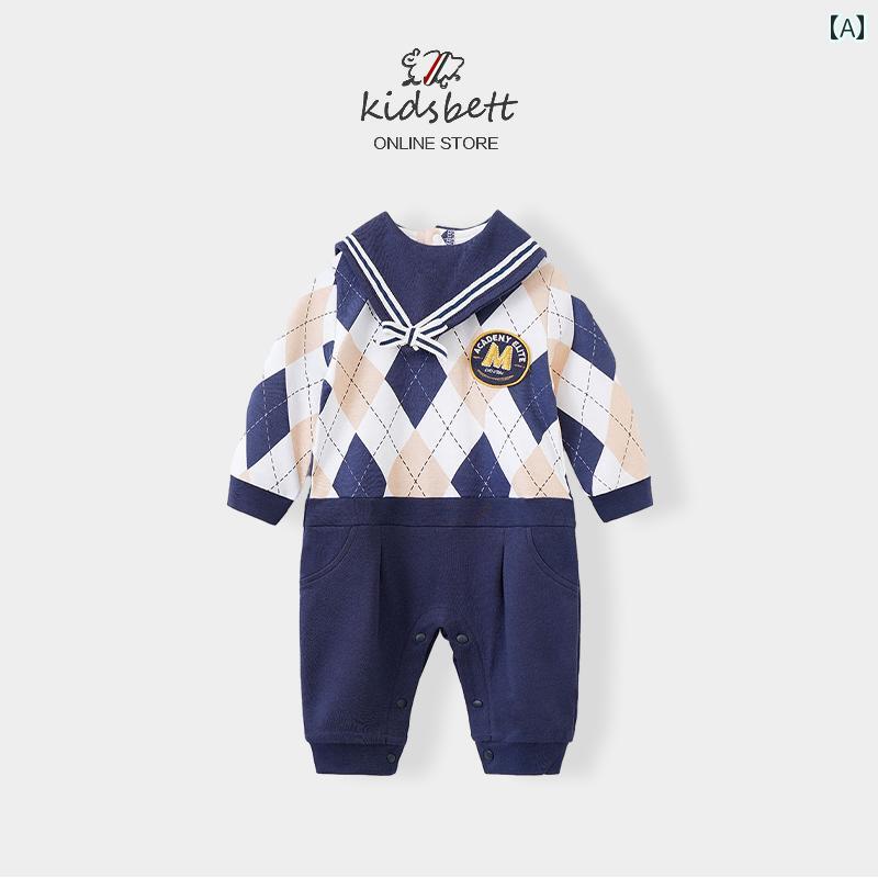 ドレス カバーオール ジャンプ スーツ 赤ちゃん 幼児 プレイスーツ かわいい ベビー 春服 新生児 男の子 満月 100日 1歳 カレッジ スタイル ハイ 秋