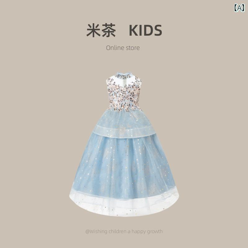 ドレス 女の子 子供服 キッズ 韓国 子供 プリンセス 夏 ハイエンド ホスト キャットウォーク ピアノ パフォーマンス 服 夏