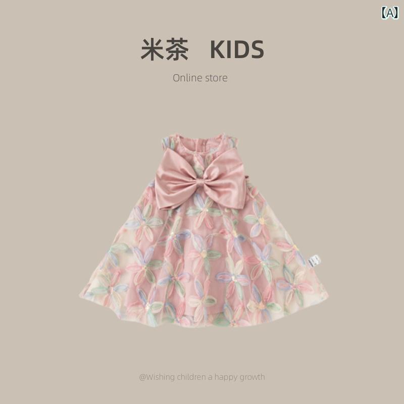 ドレス キッズ 幼児 ワンピース おしゃれ かわいい 女の子 韓国 サマー 子供 プリンセス 小さい ベビー ノースリーブドレス