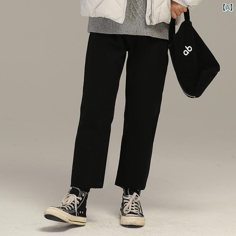ズボン下 心地よい 赤ちゃん服 ボトムス 自然的 動き分かりやすい キッズ お嬢さん 秋冬 九分丈 引っ切り無い 裏起毛 紙巻きタバコズボン下 以上 赤ちゃん か細い 背 高さ お上さん 黒 クロップド