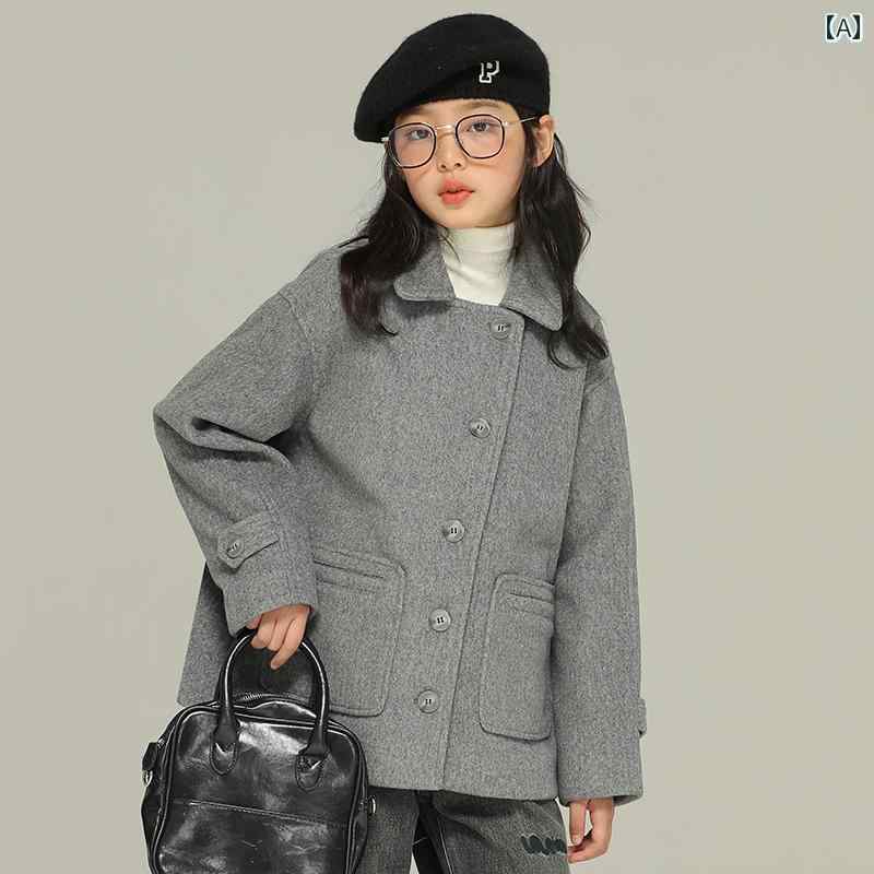 コート 子供服 アウター カジュアル おしゃれ カジュアル おしゃれ キッズ 女の子 秋冬 ウール クラシック カレッジ 中型 大型 子供用 レトロ ハイエンド アウター カジュアル おしゃれ カジュアル おしゃれウェア 厚手