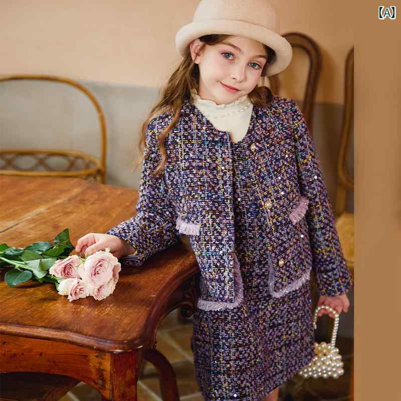 ジャケット トップス 子供服 女の子 おしゃれ かわいい 秋冬 ファッション スパンコール スーツ 子供 ウール