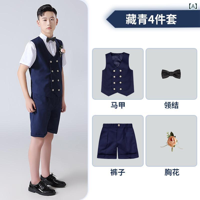 ドレス キッズ スーツ フォーマル 発表会 男の子 用 ベスト 夏用 大きめ サイズ ぽっちゃり ティーンエイジャー スピーチ 雄弁 司会用 ピアノ 演奏｜セキュアデポ