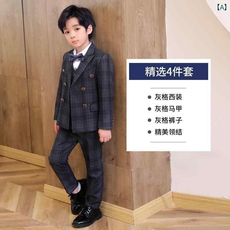 ドレス キッズ スーツ フォーマル 発表会 男の子 用 子供用 ホスト フラワー ボーイ 秋冬 パフォーマンス 12歳 誕生日