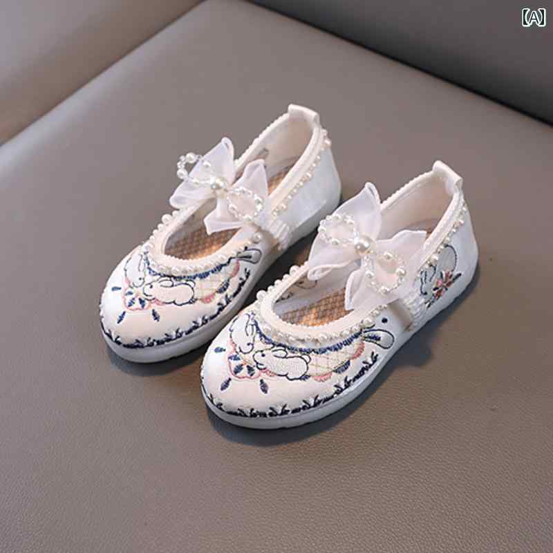 シューズ 靴 子供靴 かわいい メリージェーン 歩きやすい キッズ 子供用 漢服 刺繍 女の子用 チャイニーズスタイル エスニック 春秋 衣装 中華風 パフォーマンス レトロ プリンセス