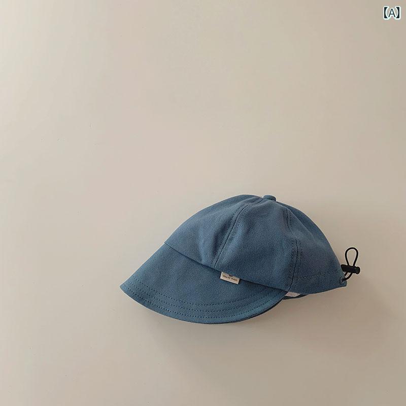 キッズ 帽子 夏 アウトドア レジャー 韓国 デニム つば広 子供用 フィッシャーマン ハット 春秋 日焼け防止 ピーク キャップ メンズ レディース用 ベビー サンシェード 乗馬