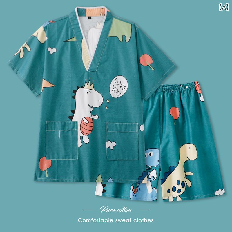 温泉 スーツ リラックス パジャマ 健康ランド 服 男性用 サウナ スーツ 韓国 かわいい 子供用 パジャマ カップル用 バス 服 大きい 子供用 高級感 綿 親子 服 ホーム ウェア