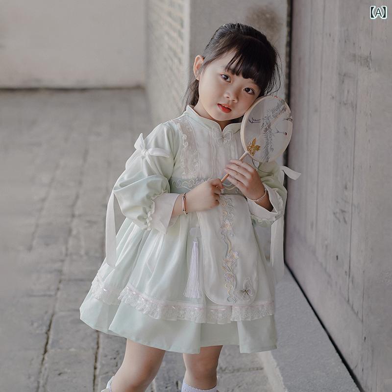 ドレス スカート 民族衣装 女の子 秋冬 ガールズ スペイン ロリータ プリンセス ベビー 最初 誕生日 韓服
