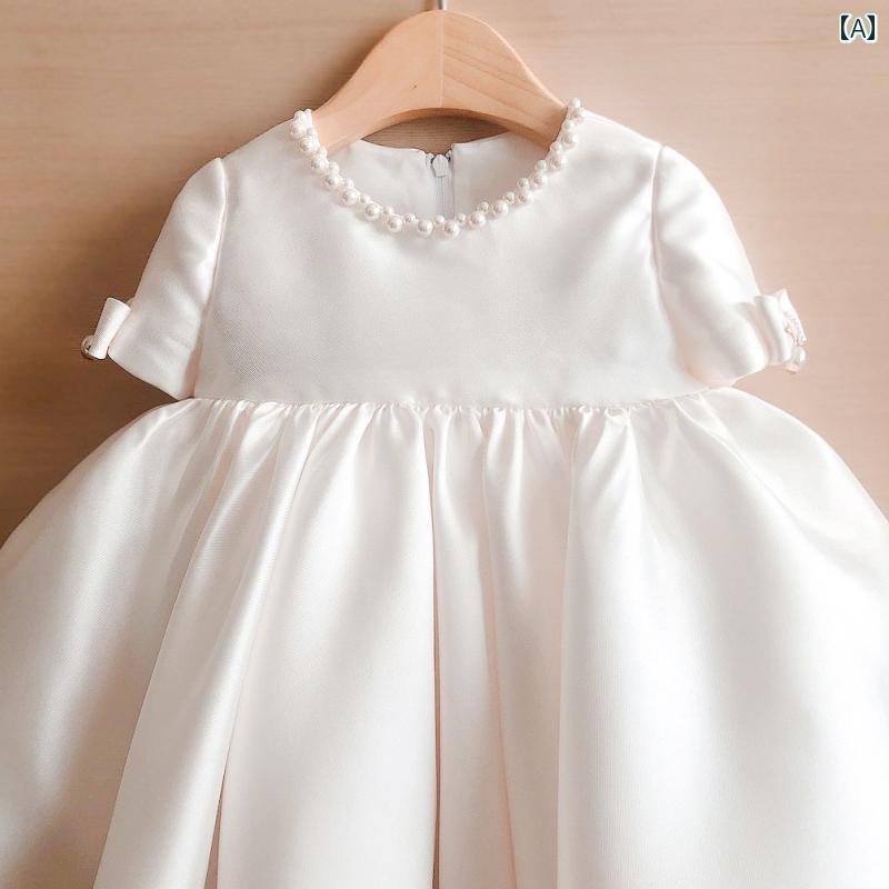 ドレス 女の子 白い ガールズ 1歳 パーティー 春夏 女児 赤ちゃん 最初 週 子供用 ホスト プリンセス フラワーガール|セキュアデポ