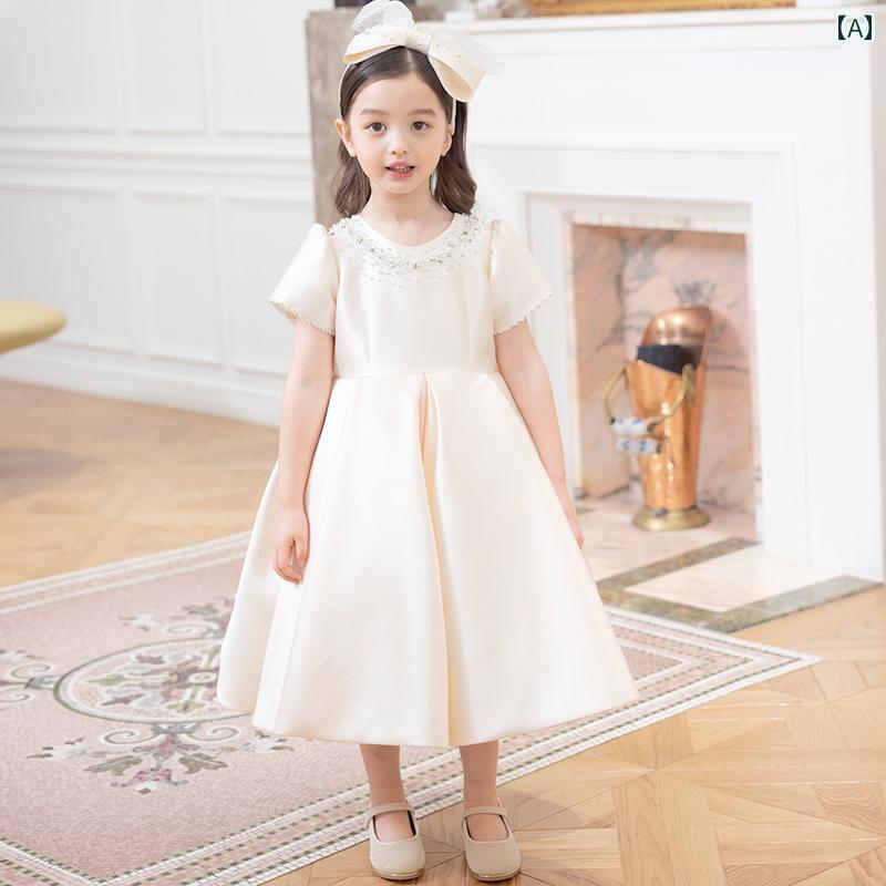 ドレス 発表会 子供 女児 赤ちゃん 春夏 白い ピアノ 演奏 キャットウォーク プリンセス ふわふわ ガーゼ 高級感 フラワーガール ウェディング｜セキュアデポ