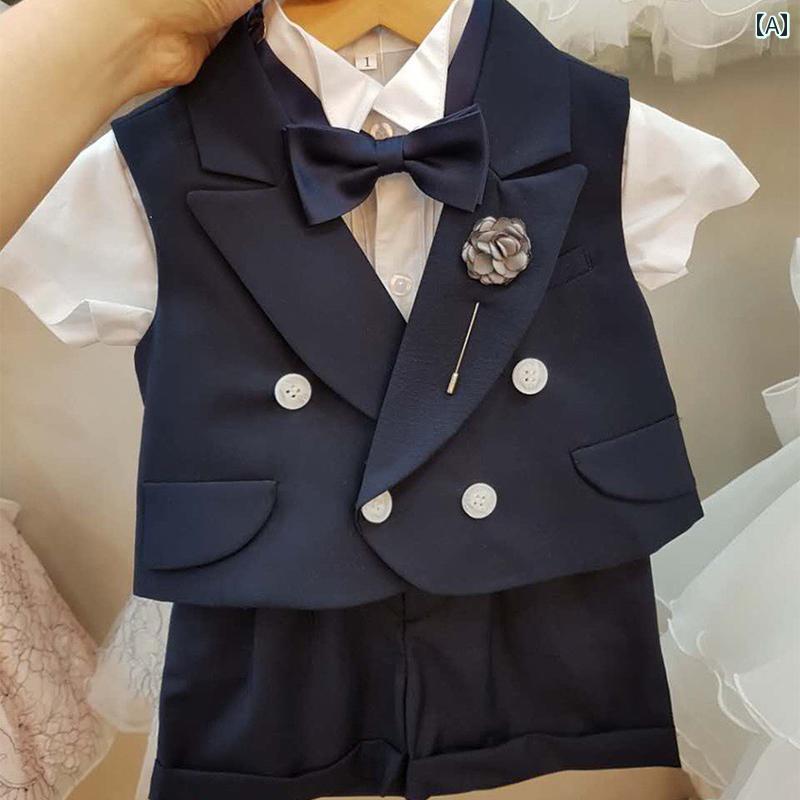 ドレス 男の子用 小さい スーツ パフォーマンス スーツ 子供用 男の子 赤ちゃん 最初 誕生日 小さい スーツ フラワーガール 男性