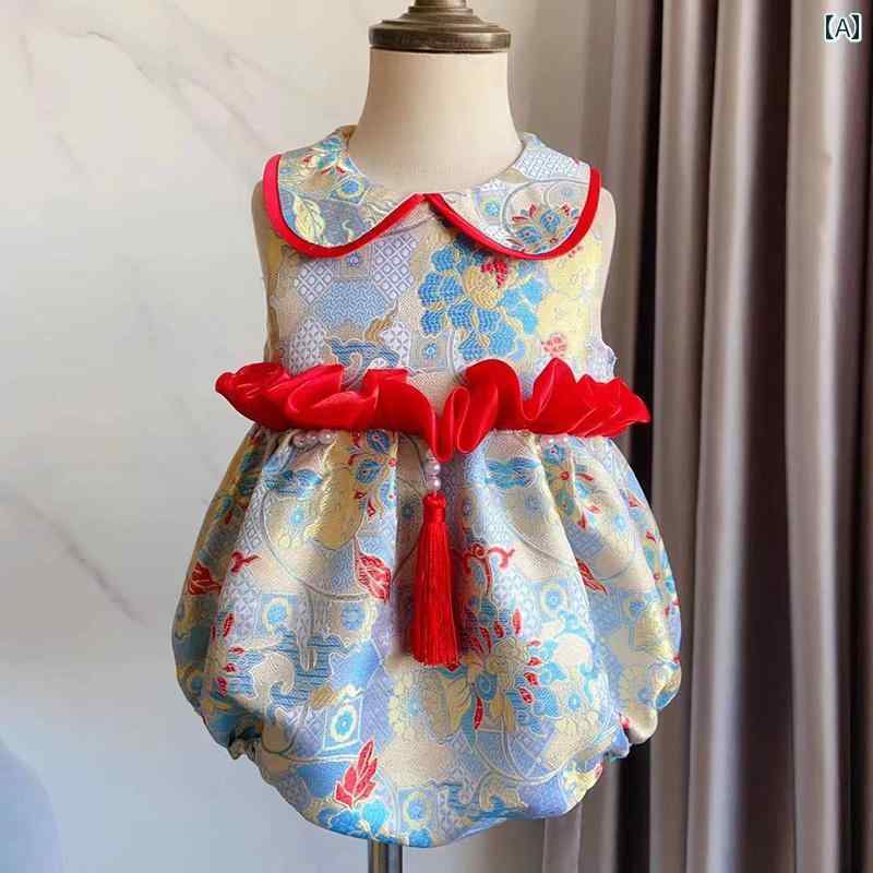 ドレス 1歳 女児 赤ちゃん 春秋 中華風 子供 1歳 誕生日 パーティー 唐 スーツ チャイナ おら