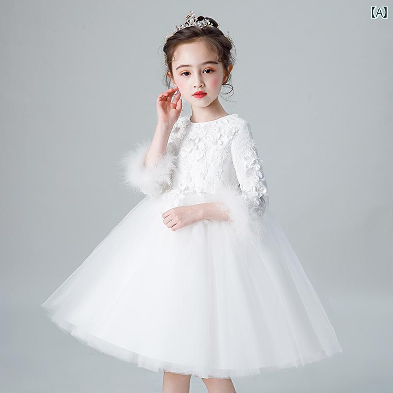 ドレス 女の子 軽量 ハイエンド 子供 プリンセス ガールズ ふわふわ ガーゼ フラワーガール ウェディングドレス 誕生日 パフォーマンス
