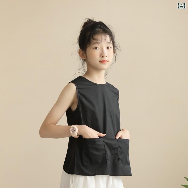 パンツ 女の子 ガールズ 夏 綿 薄手 中 大 子供用 九分丈 小さい ガールズ ワイド レッグ カジュアル キュロット