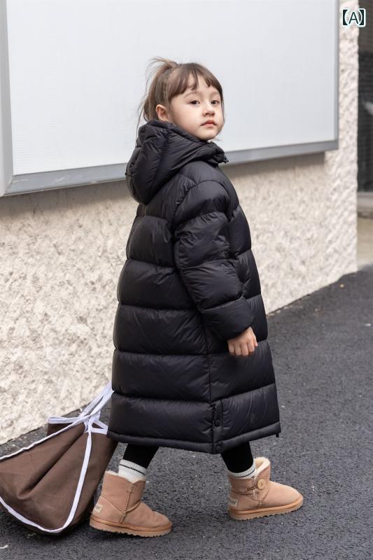 上衣 御嬢さん ガールズ ロング 落ち込む 冬 中 大型 小わっぱ用 90 ホワイトダックダウン 朦朦たる 軽さ 生あたたかい