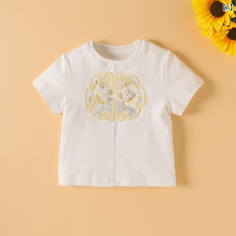 パンツ トップス キッズ ファッション ガールズ スーツ 子供 Tシャツ 子供服 おしゃれ スタイリッシュ ガールズ 服 中華風 夏服