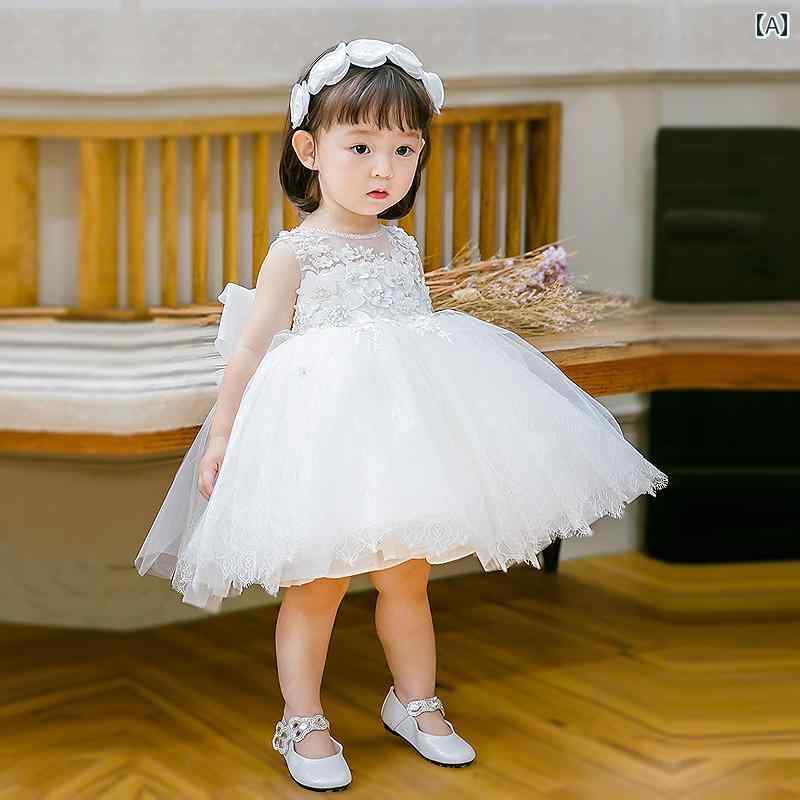 ドレス 女の子 リトル プリンセス ガールズ デイリー フラワーガール ウェディングドレス 女性 春夏 ベビー 1歳 薄手 プリンセス
