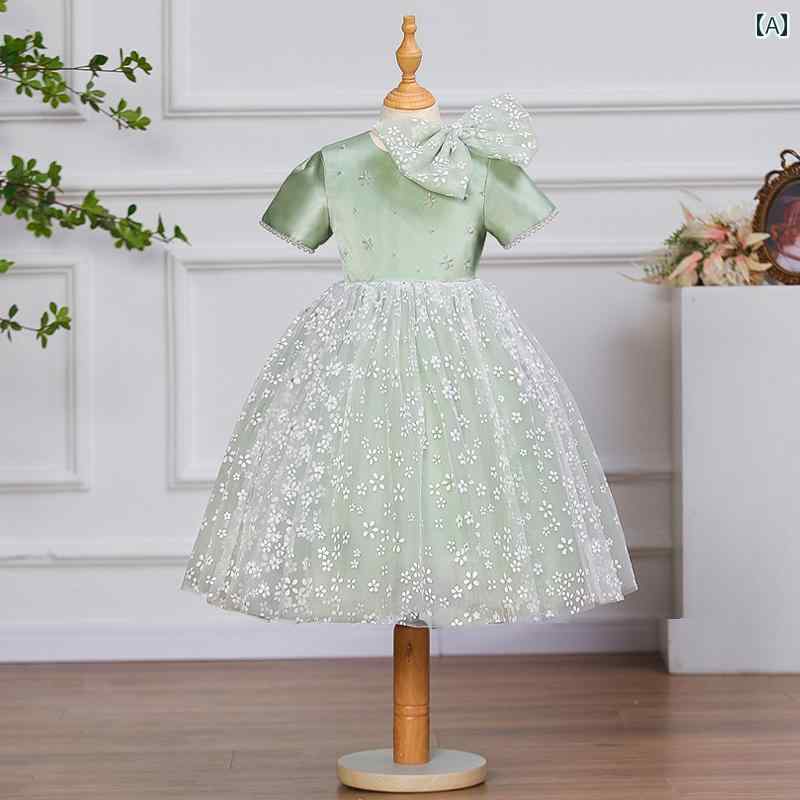 ドレス 女の子 ガールズ プリンセス 1歳 ベビー フラワーガール 結婚式 スーパー フェアリー ウェディングドレス ハイエンド 子供 10歳 誕生日 春夏