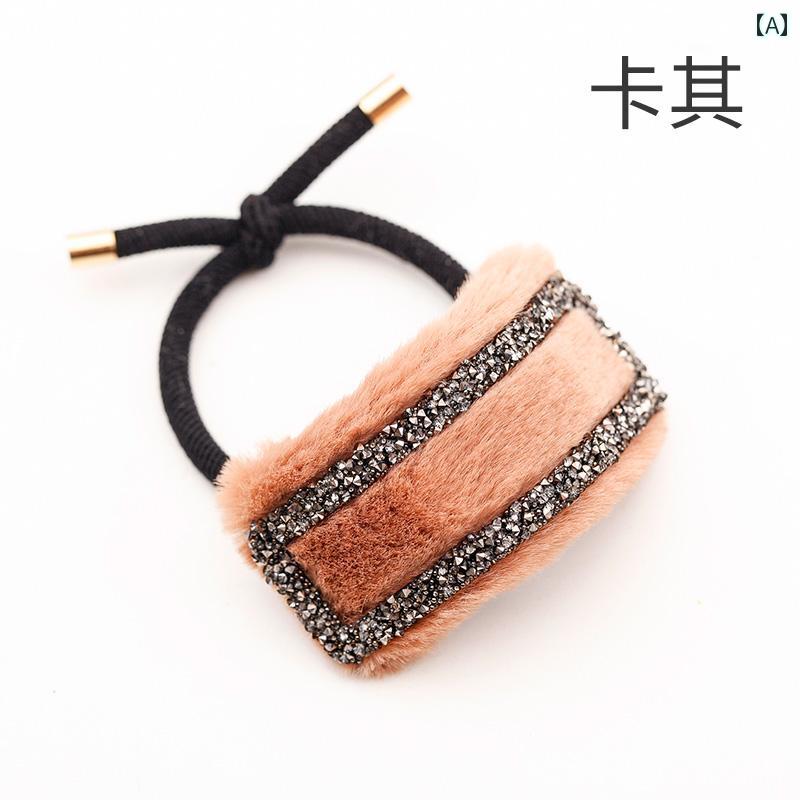 ヘア アクセサリー 髪留め 秋冬 モヘア ヘア サークル ヘッド バンド 小さい フレッシュ ヘア ロープ ゴム バンド 子供 頭 花 頭飾り