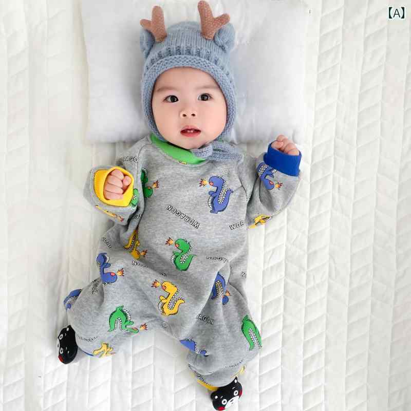 ロンパース かわいい ベビー 服 秋冬服 ベルベット 厚手 男の子 赤ちゃん ジャンプ スーツ 秋服 スーツ 幼児 服 クロール 服 アウトドア ウェア