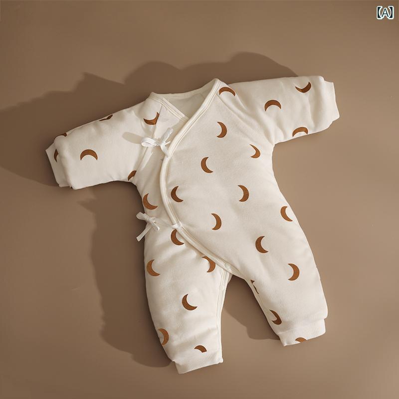 ジャケット ロンパース かわいい 新生児 厚手 キルティング 暖かい 綿服 ロンパース 綿入り 男女 生後 1ヶ月 赤ちゃん ワンピース 秋冬服
