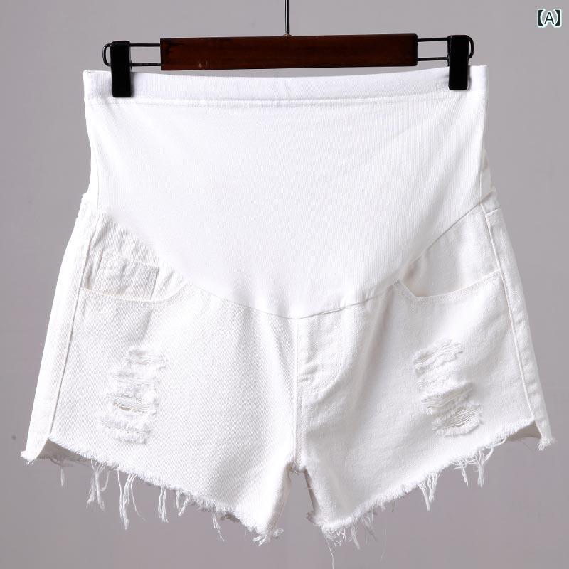 パンツ マタニティ ショーツ 女性 夏用 アウターウェア マタニティ 夏用 薄手 レギンス 破れた デニム ショート ゆったり 夏用
