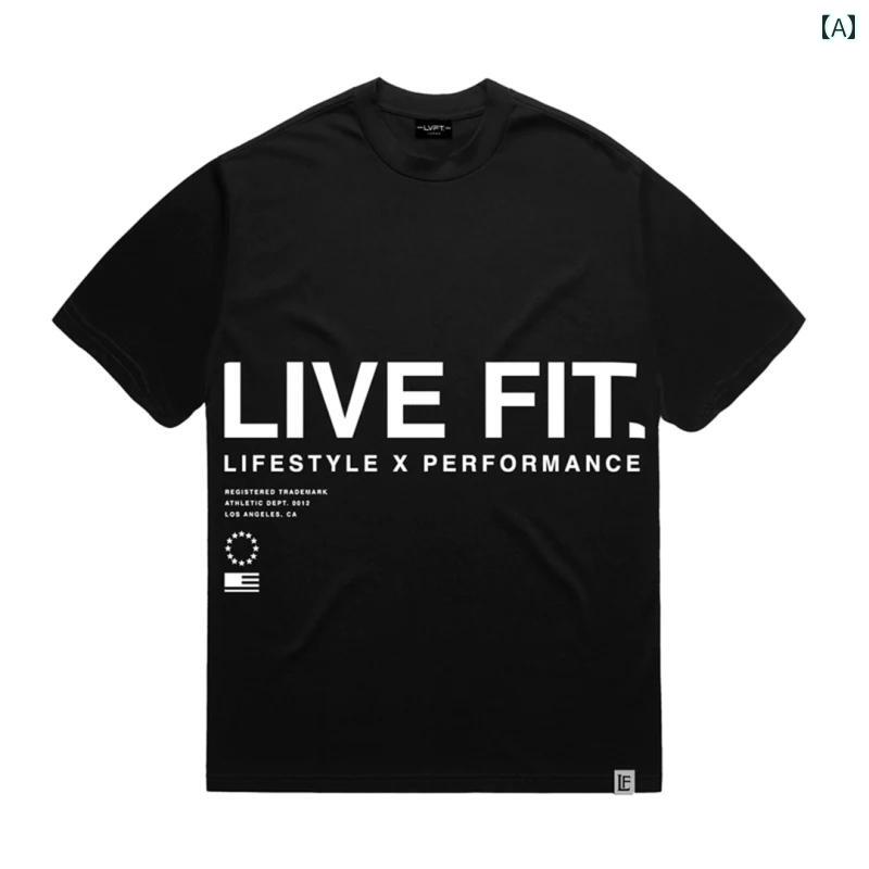メンズ アメリカ フィットネス ウェア 半袖 Tシャツ スポーツ アイアン トレーニング 夏 大きいサイズ 半袖 オフショルダー