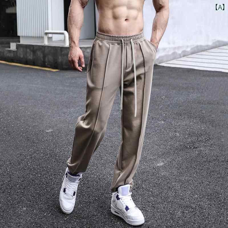 パンツ スウェットパンツ 秋 ゆったり スポーツ メンズ ストレート アメカジ ランニング トレーニング 薄手 ドレープ フィットネス 速乾