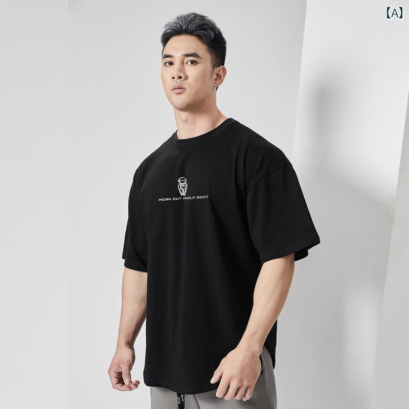 トップス メンズ カジュアル 半袖 Tシャツ レディース用 夏 スポーツフィットネス 厚手 コットン プリント ストリート
