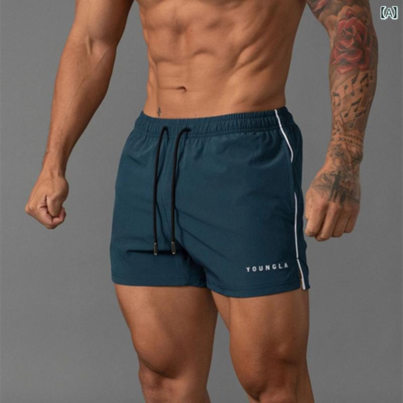パンツ ショート メンズ スポーツ 三分 伸縮性 速乾 通気性 ランニング 夏 フィットネス マッスル アイアン マッスル アメリカン マッスル