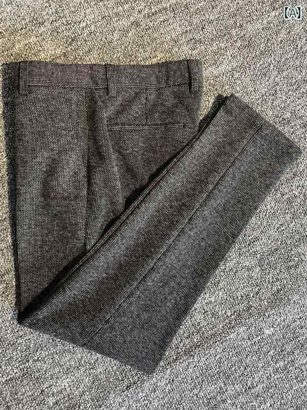 ズボン下 スラックス メンズ 春 新 垂直方向否 鉄 しわ 押しとどめる 心地好い 黒 薄墨色 飛び切り感 羊毛 背広