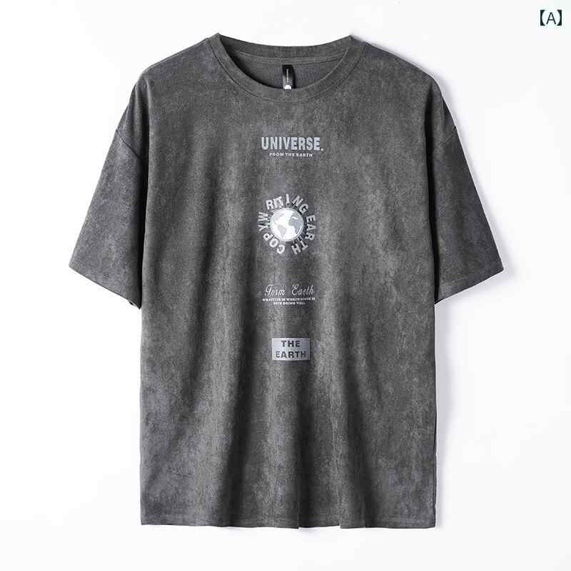 シャツ Tシャツ メンズ 十三 ライン 半袖 ストリート ゆったり 大きいサイズ 夏 ヘビー レトロ ウォッシュ 半袖