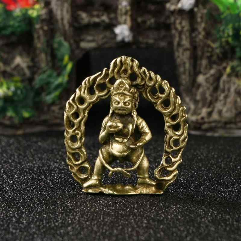 中国風 アクセサリー 置き物 黄 富神 真鍮 装飾品 夏ディ 真 火 少年 ティー ペット キー 装飾 家具 金属 コレクション