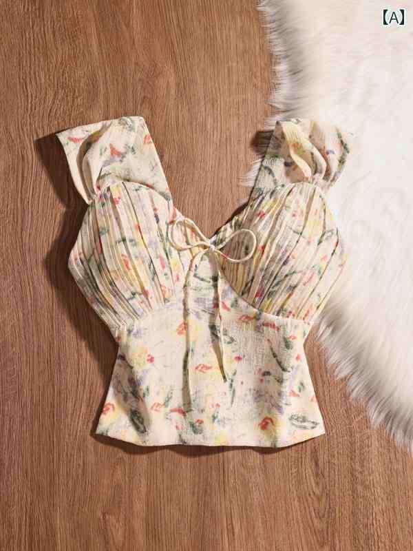 レディース 夏 花柄 ビスチェ モテ服 セクシー お腹見せ かわいい おしゃれ きれいめ 韓国 イベント フェス パーティー 日常着 お祝い ダンス アウトドア レジャー デート アップ 映え
